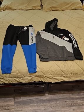 Kids Black & Blue Jogger Pants by OKO Sport